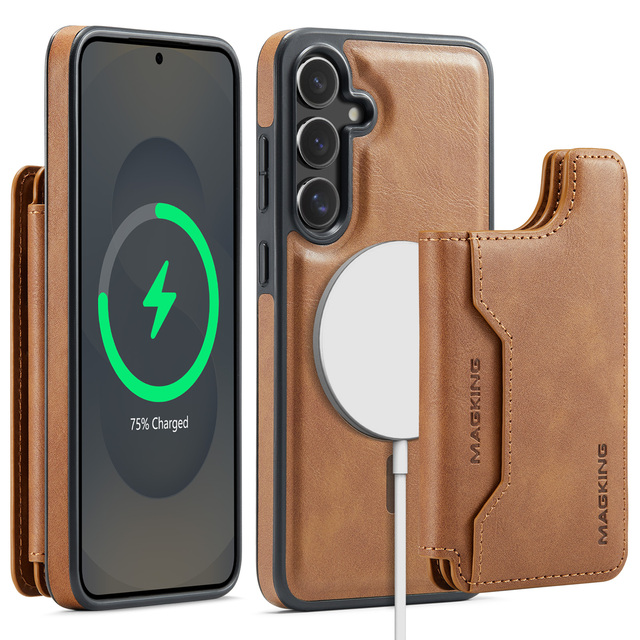 Retro 2 in 1 Detachable Magnetic Leather Phone Case with Card Holder for Samsung S23 S24 S25 Ultra