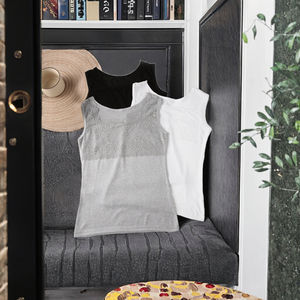 Vente en gros d'usine, débardeurs décontractés pour femmes, en coton et fibre de bambou, dentelle, col rond, respirants, séchage rapide - Product Image 3