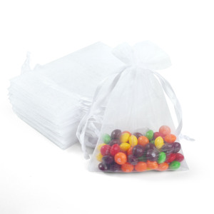 SHYRIBBIT sacchetti <span class=keywords><strong>Organza</strong></span> bianca 4x6 pollici - Product Image 2