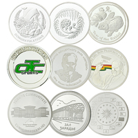 Pièce de monnaie commémorative 3D estampée, finition chrome brillant effet miroir, pièce de défi personnalisée en métal, or et argent, vente en gros