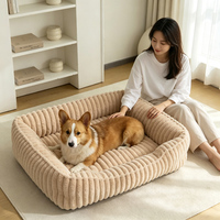Lit et tapis pour animaux de compagnie, moderne, durable, en peluche solide, rectangulaire, confortable, doux, amovible et lavable, pour chiens et chats