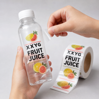 Autocollants personnalisés imperméables pour bouteilles de jus et de tequila, résistants à la chaleur, forte adhérence, étiquettes transparentes pour jus pressés à froid
