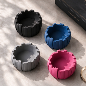 Cenicero Portátil de Madera Geométrico, Moderno y Minimalista, Resistente al Calor y al Fuego, con Múltiples Ranuras, Decorativo para el Hogar o Bar - Product Image 5