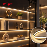 Bande LED COB personnalisable de 5 m, CRI élevé 90, 3000K 4000K 6000K, ruban flexible pour l'éclairage des vitrines de galerie