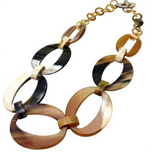 Collar de Cadenas de Cuerno de Búfalo Ovalado Natural de la Mejor Calidad, Estilo Religioso Cristiano, Pulido, Gran Venta, Regalos para Fiestas, Falak World - Product Image 1