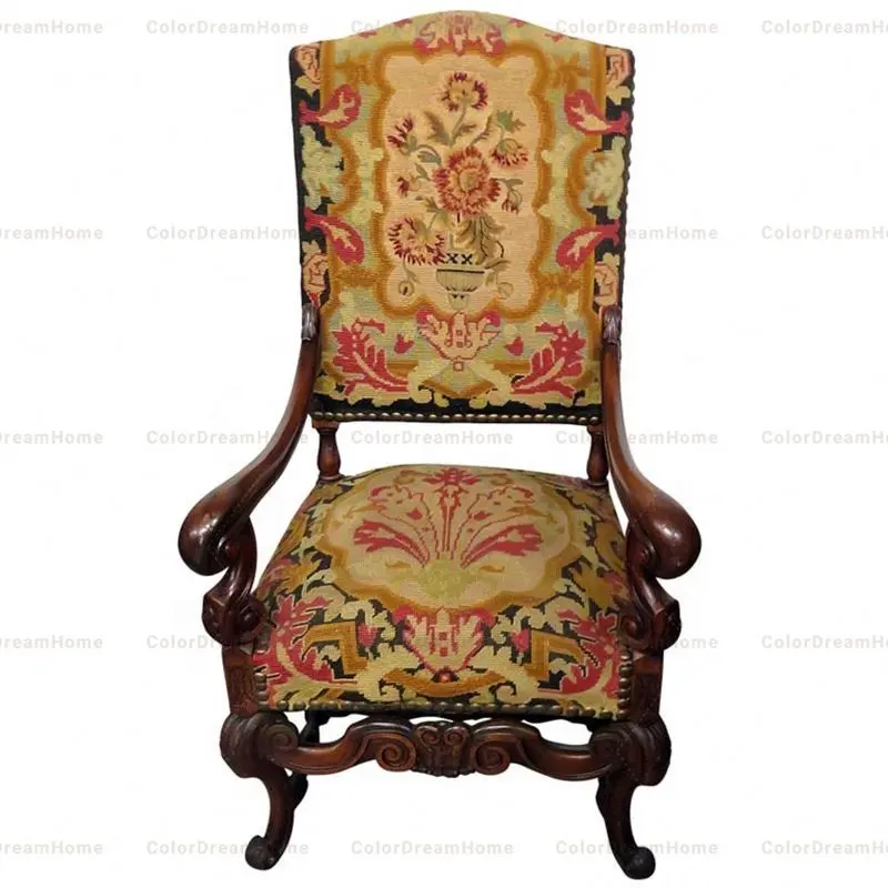 Fauteuil de loisir à la française, fauteuil de Style Louis en bois Antique, design ancien, pour les loisirs