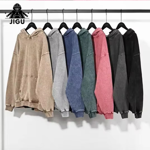 Bán buôn 500gsm nặng đồng bằng tùy chỉnh Heavyweight đau khổ quá khổ trống đá axit cổ điển rửa hoodie Hoodie - Product Image 1