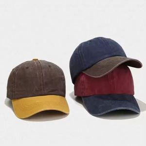 Wholesale Vintage Style Distressed Dad Hat Two Tone Retro Baseball Cap Made of Washed Cotton Twill Gorras - Product Image 6