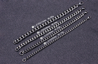 Bracelet chaîne gourmette en acier inoxydable couleur canon de fusil, 4 largeurs 6-11mm, fermoir mousqueton, pour hommes et femmes, hypoallergénique, OEM