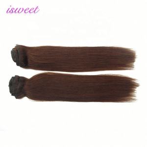 Extensions de cheveux humains vierges russes Remy à la vente chaude, naturelles, à clips, brun foncé, lisses, vague profonde, vague d'eau, vague de corps Yaki - Product Image 5