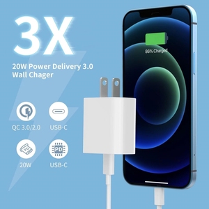 อะแดปเตอร์ชาร์จเร็ว PD แบบปลั๊ก US ราคาส่ง 20W สำหรับ <span class=keywords><strong>iPhone</strong></span> <span class=keywords><strong>14</strong></span>/<span class=keywords><strong>14</strong></span> <span class=keywords><strong>Pro</strong></span> <span class=keywords><strong>Max</strong></span>/13 Mini/13 <span class=keywords><strong>Pro</strong></span> <span class=keywords><strong>Max</strong></span>/12 <span class=keywords><strong>Pro</strong></span> <span class=keywords><strong>Max</strong></span>/11 <span class=keywords><strong>Pro</strong></span> - Product Image 1
