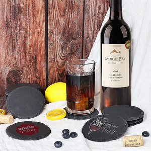 Sottobicchieri Classici Rotondi in <span class=keywords><strong>Ardesia</strong></span> Nera da 4 Pollici, Ecologici e Antigraffio per Tavolo da Caffè, Casa, Cucina, Regali - Product Image 6