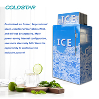 Congélateur commercial à glace, bac de stockage de glace, unité à montage supérieur, dégivrage automatique, refroidissement par ventilateur, couvercle verrouillable pour magasin de proximité