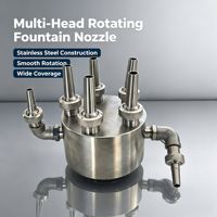 Nosel Air Mancur Bunga Berputar Multi Kepala Bahan Stainless Steel 304 Aliran Air Halus untuk Dekorasi Kolam Persegi Garansi 1 Tahun