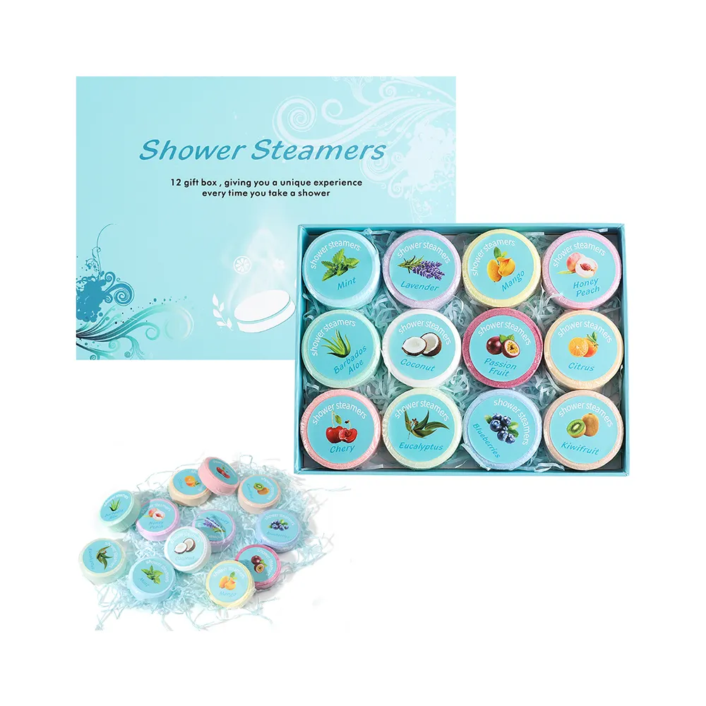 Conjunto de bombas de banho e vapor de chuveiro de eucalipto 12 peças - com óleos essenciais - aromaterapia relaxante para mulheres e homens