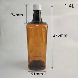 Bouteilles en plastique brun de 1,4 L avec bouchons blancs Récipients de grande capacité pour les solutions de nettoyage d'huiles comestibles Matériau PET durable - Product Image 4