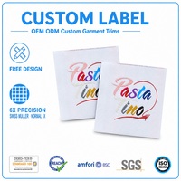 Étiquette principale tissée à bord découpé au laser, panneau de logo pour vêtements, pour marques de boutiques, blazers scolaires, fournisseur d'identité de marque, vente en gros
