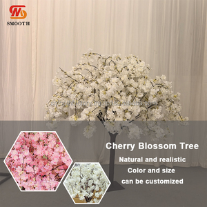 Árbol de Flores Artificiales LEDA para Decoración de Mesa en Eventos y Fiestas, con Flores de Cerezo Blancas Colgantes, para Bodas - Product Image 2