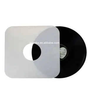 Phonograph Record Penyimpanan Bagian Dalam Perlindungan Lengan Sudut Bulat dengan Lubang Pusat Kertas LP Vinyl Alnum Cover