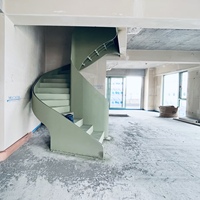 Kit d'escalier en spirale métallique modulaire moderne pour intérieur, durable, écologique, compact, gain de place, design DIY, prêt à l'emploi