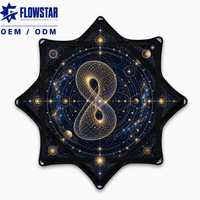 Foulard carré personnalisé à motif étoile tourbillonnante, impression UV, pour festival, sur mesure