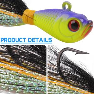 Fishing Bucktail Jigs Saltwater <strong>Bait</strong> Lures Bucktail Jig Heads Striper Bass Bluefish <strong>Redfish</strong> Flounder Fishing Lure 0.5-2OZ - Product Image 4