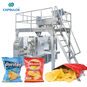 Multifunction Vertical Food Snacks Packaging Automatic Pasta Rusk Almond Peanuts Banana Chips Small Potato Chips Packing Machine