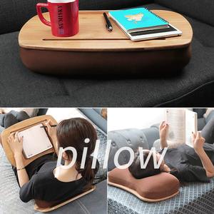 Бамбуковый портативный столик для ноутбука, коленная стол laptop, с подушкой, подставка телефона - Product Image 6