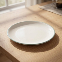 Assiette de service ronde en mélamine de 9 pouces avec rebord, durable, de haute qualité, personnalisable, polie pour les fêtes