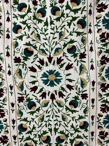 Handmade Suzani Bedspread Embroidered Table <b>Runner</b> <b>Bed</b> Cover Colorful Wall Hanging Bohemian Decor - Product Image 4