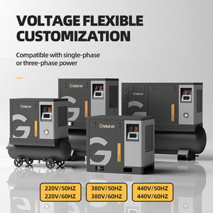 Compressor de Ar Industrial Portátil de Parafuso, Equipamento Único, 220V, Pequeno, 7.5KW, Silencioso, para Uso Automotivo, Atacado, 10HP, com Secador, Tanque de Gás, CE - Product Image 2