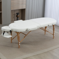 Taşınabilir Katlanır Masaj Masası Ahşap Çerçeveli Ayarlanabilir Yükseklikli Yüz Destekli Kolçaklı PU Deri Spa Yatağı (Salonlar İçin)