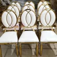 Fabrication en Gros Ensemble de Mobilier de Chambre d'Hôtel Chromé Chaises et Tables de Luxe en Métal Doré pour Dîner, Fêtes VIP, Mariages et Événements