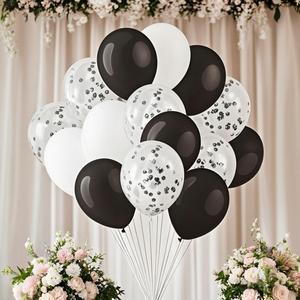 Juego metálicos de globos de látex redondos personalizables EXPOON al por mayor con lentejuelas para decoración de fiesta de boda