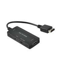 Toptan Mini AV - HDMI Adaptörü 3 RCA CVBS Video Ses Kompozit Dönüştürücü Plastik Siyah PS2 WII N64 DC Kablo Aksesuarları için