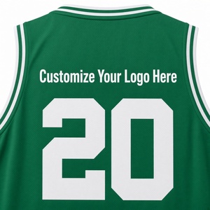 Best Quality <b>Green</b> Basketball Jersey Sleeveless Unisex Adult <b>Mesh</b> Tank <b>Top</b> Sublimated Print Number 20 - Product Image 4