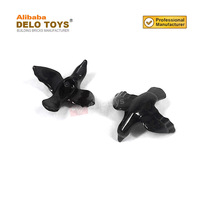 DELO TOYS DIY blocs de construction en vrac Briques en plastique Minifig, Plume Bird (Crow) matériau ABS (NO.13665)