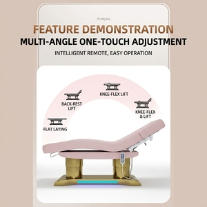 Wholesale Wide Massage Bed Height Adjustable 4-motor Table Beauty Bed Memory Foam Facial Chair Facial Bed Beauty Parlour Salon - Product Image 2