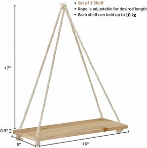 Phòng khách hiện đại mộc mạc vuông gỗ treo kệ sách vòi hoa sen khăn giá nồi lưu trữ Organizer Wall Mount kệ - Product Image 5