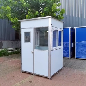 4.92ft X 6.56ft X 7.54ft White Blue Tiny House Prefab Portable Office Security Kiosk Sentry Booth Warehouse Office Building - Product Image 3