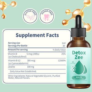 OEM/ODM tetesan Zeolite kualitas tinggi tetesan Zeolite dengan <span class=keywords><strong>Vitamin</strong></span> <span class=keywords><strong>D</strong></span> dan <span class=keywords><strong>Vitamin</strong></span> <span class=keywords><strong>B12</strong></span> - Product Image 2