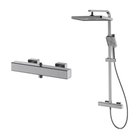 SANIPRO gros montage mural pistolet gris 4 fonctions carré robinet de douche salle de bain thermostatique douche mitigeur