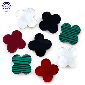 Piedras Preciosas <span class=keywords><strong>de</strong></span> Ágata Negra y Ónix en Forma <span class=keywords><strong>de</strong></span> Trébol <span class=keywords><strong>de</strong></span> Cuatro <span class=keywords><strong>Hojas</strong></span>, <span class=keywords><strong>de</strong></span> 5mm a 12mm, Gemas Naturales Sueltas - Product Image 5