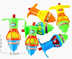 Children Spinning Top Toys Manufacturer Plastic Flashing Gyro Spinner Toy With Suction Card