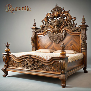 <span class=keywords><strong>Letto</strong></span> <span class=keywords><strong>Matrimoniale</strong></span> di Lusso in Stile Classico Americano, Vendita Calda, Legno Naturale con Venature, Intagliato a Mano, Regolabile e Assemblabile - Product Image 2