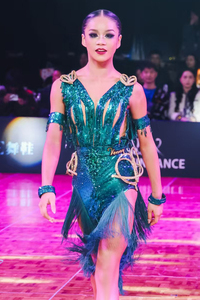 Vennystyle Latin Dance cạnh tranh Hoa Váy trang phục-Spandex/cotton tùy chỉnh thiết kế cao quý tuyệt đẹp cho các vũ công chuyên nghiệp - Product Image 6