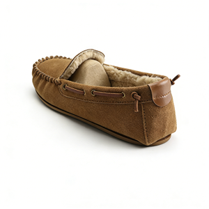 Groothandel OEM/ODM Dames Bruine Kunstbont Voering Mocassins Slippers Zachte Pluche Voering Antislip Zool Winterschoenen voor Thuis - Product Image 6