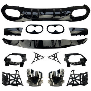 Accessoires de voiture Kit de carrosserie AMG Lèvre de pare-chocs arrière Tuyaux d'échappement de voiture Gorge de queue pour Mercedes Benz W177 A180 A200 <span class=keywords><strong>A35</strong></span> <span class=keywords><strong>A45</strong></span> 2019 + - Product Image 1