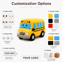 Peluche Bus Scolaire Personnalisée OEM ODM, Jouet en Peluche Véhicule, Emballage Boîte/Sac, Faible MOQ, Fabricant Grossiste Exportateur