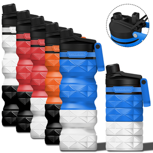 Smiledrink vente chaude bouteilles d'eau pliables de haute qualité bouteilles de voyage en silicone pliables pour le sport - Product Image 1